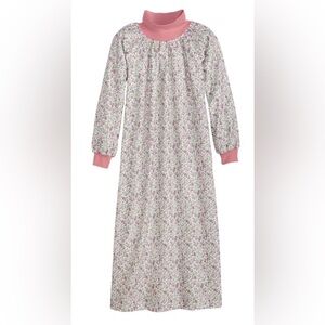 Portuguese Cotton Flannel Mock-Neck Popover Nightgown